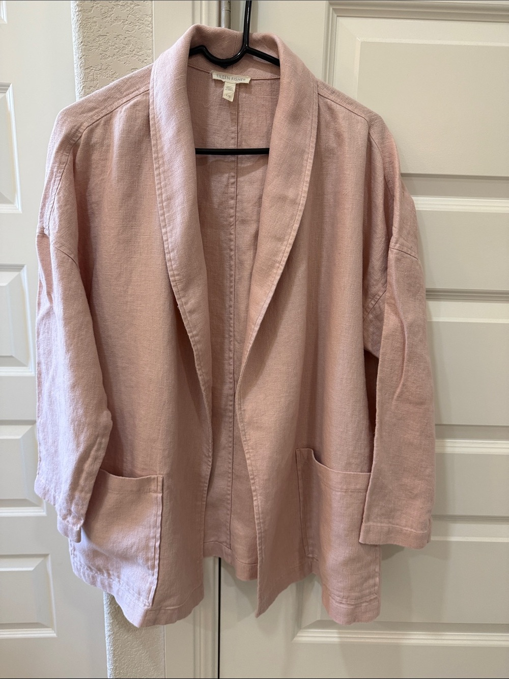 Eileen Fisher Dusty Rose Linen Open Jacket